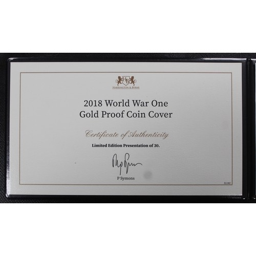 147 - 2018 Gold proof Armistice £2 in PNC/First Day Cover 100th Anniversary of the End of WWI. nFDC. Compl... 