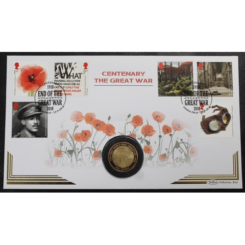 147 - 2018 Gold proof Armistice £2 in PNC/First Day Cover 100th Anniversary of the End of WWI. nFDC. Compl... 