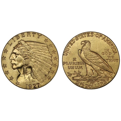 166 - USA, 1927 Gold $2½ Indian Head quarter eagle. Once cleaned otherwise gVF. Always highly desirable co... 