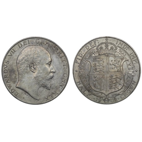 76 - 1902 Matt Proof Halfcrown, Edward VII. Pastel/light grey tones synonymous with the issue. A few ligh... 