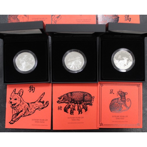 265 - 2015-2020 Lunar 1oz Silver proof coins, The Shengxiao Collection by the Royal Mint. Featuring 2015 Y... 