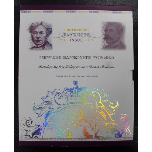 8 - 1999 Presentation set for the release of the Edward Elgar £20 note. Featuring the outgoing Far... 