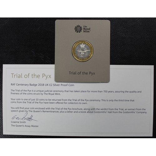 138 - Trial of the Pyx 2018 Silver proof RAF Centenary Badge £2 coin. The Trial of the Pyx is an ancient a... 