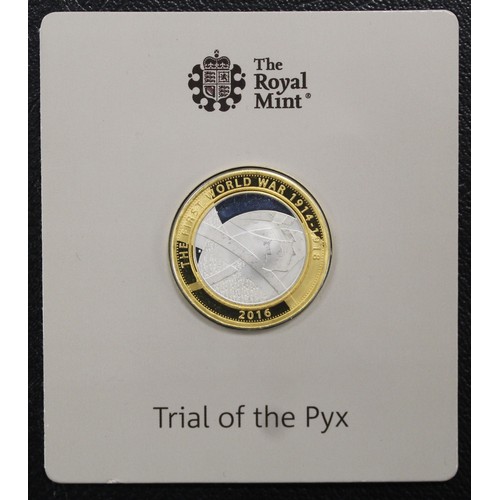 137 - Trial of the Pyx 2016 silver proof £2 commemorating the Pals, part of the WWI series. The Trial of t... 