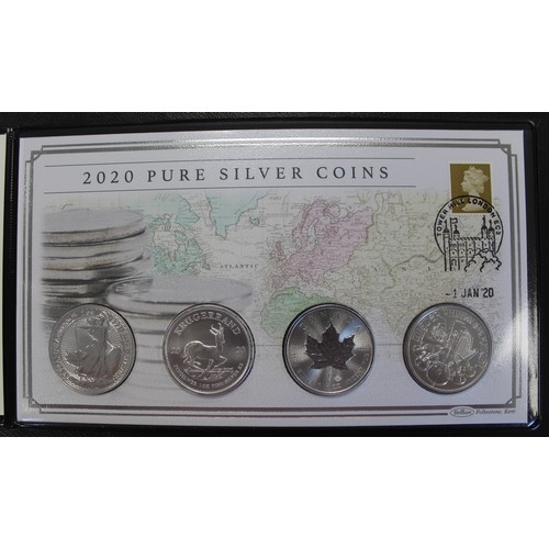 284 - 2020 Silver Coins of the World coin FDC/PNC comprising UK Britannia, South Africa Krugerrand, Canadi... 