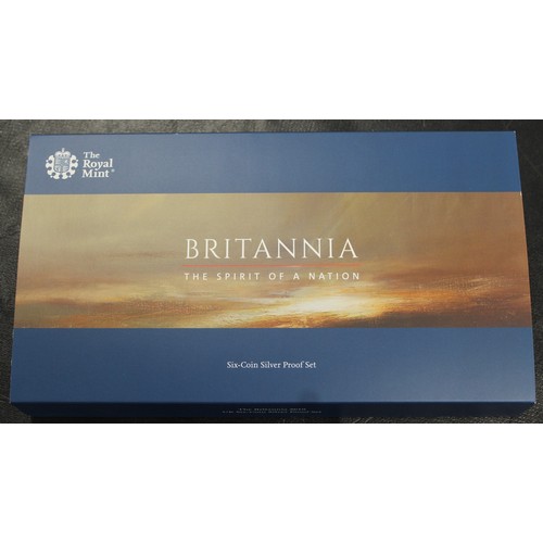 235 - 2019 Silver proof Britannia 6-Coin Set. In original RM case of issue with COA (#304) and information... 