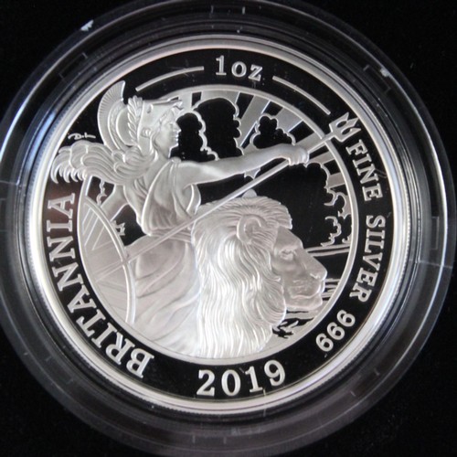 235 - 2019 Silver proof Britannia 6-Coin Set. In original RM case of issue with COA (#304) and information... 