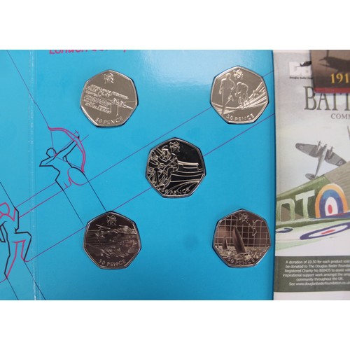 223 - A selection of PNC/FDC's and presentation packs comprising £5 coins and 50p coins to include a BUNC ... 