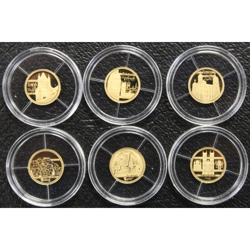 112 - The British Landmarks Icon of a Nation gold miniature collection. Each piece struck from 0.5g of 14c... 