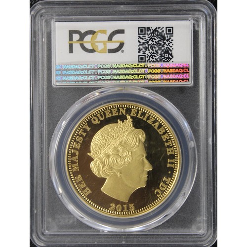 127 - Tristan Da Cunha 2015 gold proof £100. Reverse design featuring the Three Graces. Graded PGCS PR69DC... 