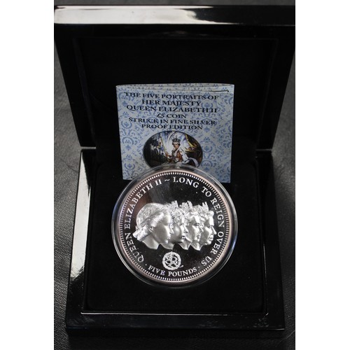 282 - Tristan Da Cunha 2015 silver proof 5oz £5 coin. Struck to celebrate HM The Queen as Longest Reigning... 