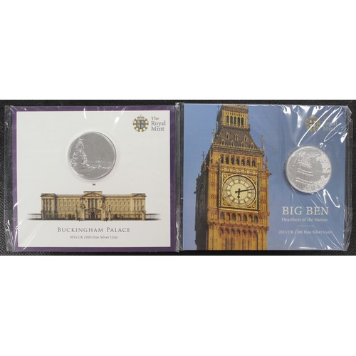 294 - A pair of £100 coins featuring Buckingham Palace & Big Ben. Both as struck in original Royal Min... 