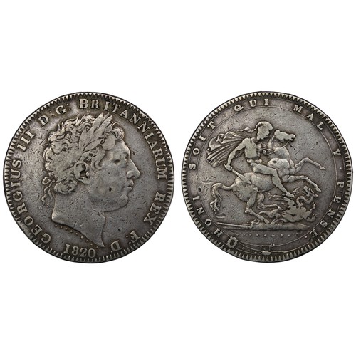 76 - 1820/19 Crown, George III. Edge LX with the overdate strong. nFine, scarce [ESC 219, Bull 2016, S.37... 