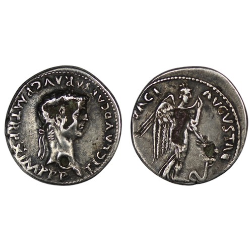 18 - Claudius AD51-54 Fourrée denarius Roman-British imitation. RIC I 52. Multiple areas of base coin und... 