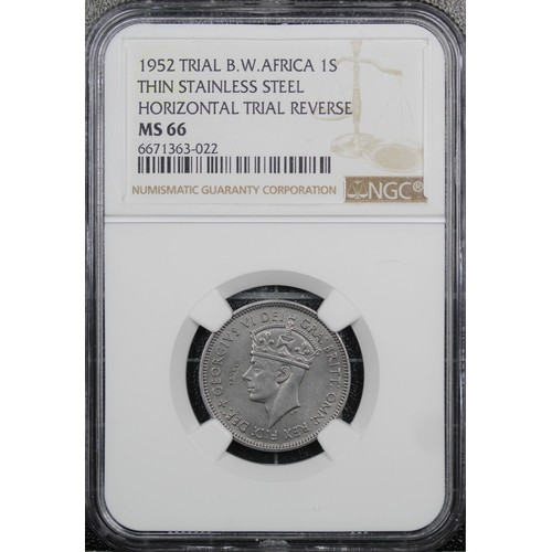 290 - British West Africa 1 Shilling Trial piece, George VI, struck in stainless steel. Issued in the fina... 