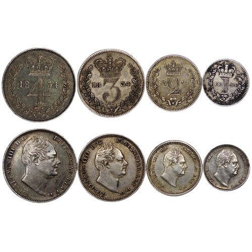 41 - 1834 Part Maundy Set, William IV. A made set with the threepence seemingly a currency issue. VF to E... 