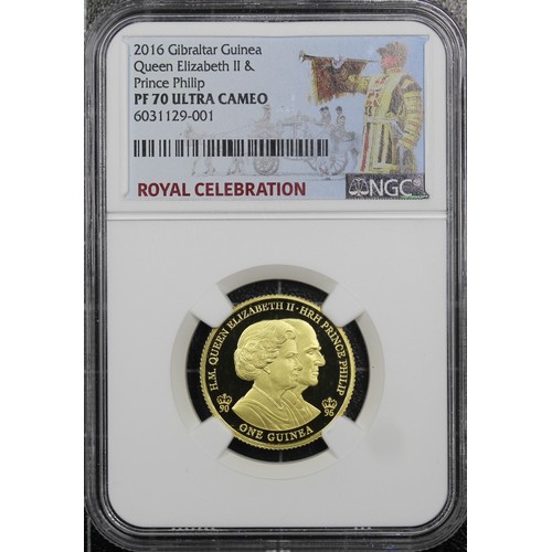 117 - Gibraltar 2016 Guinea struck to celebrate the 90th Birthday of Queen Elizabeth & the 95th Birthd... 