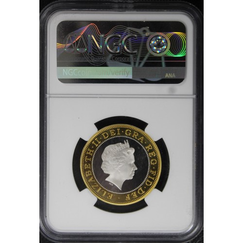 256 - NGC PF68 Ultra Cameo 1999 Silver proof piedfort £2 with holographic finish. Struck to celebrate the ... 