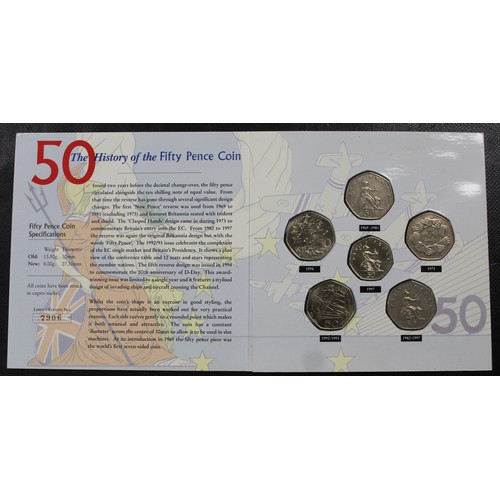 142 - Great Britain 50p Commemorative Collection including 1992-1993 EEC Dual date issue & 1994 D-Day ... 