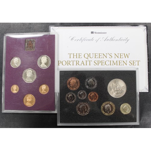 206 - 2015 BUNC 5th Portrait Specimen set with 1953 coronation crown (incl. COA) and 1980 proof year set. ... 