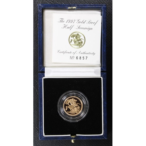 94 - 1997 Proof Half Sovereign, Elizabeth II. Cased with COA. aFDC