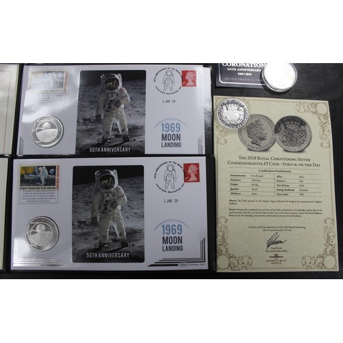 285 - A large assortment of fine and sterling silver coins and medals (12) covering a range of topics incl... 