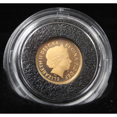 89 - 2009 Proof quarter sovereign, Elizabeth II. nFDC, a small obverse mark under chin. Cased with COA.