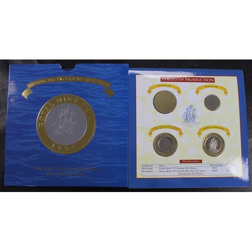 165 - 1994 Royal Mint Trial £2 coin set in presentation pack. The set demonstrates the stages of mintage o... 