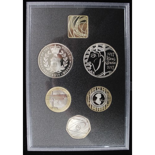 280 - 2017 Royal Mint 13-coin proof set, Collectors Edition, featuring the King Canute £5 coin and Jane Au... 