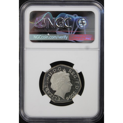 235 - NGC PF67 Ultra Cameo 2006 Silver proof piedfort 50p featuring the Victoria Cross. Choice UNC/nFDC wi... 