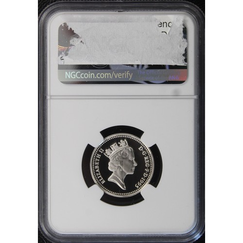 242 - NGC PF69 Ultra Cameo 1995 Silver proof £1 coin featuring the Dragon of Wales. FDC/nFDC.... 