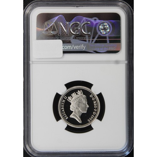 243 - NGC PF69 Ultra Cameo 1995 Silver proof £1 coin featuring the Dragon of Wales. FDC/nFDC.... 