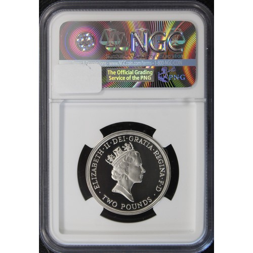 251 - NGC PF69 Ultra Cameo 1989 Silver piedfort proof £2 commemorating the Bill of Rights. FDC/nFDC in dou... 