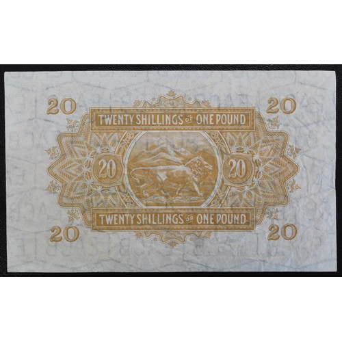 5 - The East Africa Currency Board, 1955 20 Shillings or One Pound banknote. Elizabeth II. VF/gVF, creas... 