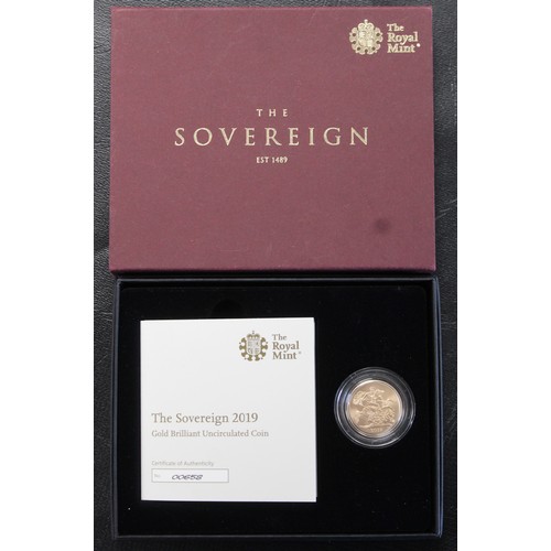 174 - 2019 Sovereign, Elizabeth II. Struck with matt finish to brilliant uncirculated standard with few li... 