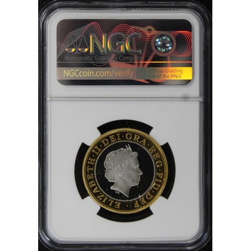 255 - NGC PF69 Ultra Cameo 1999 Silver proof piedfort £2 with holographic finish. Struck to celebrate the ... 