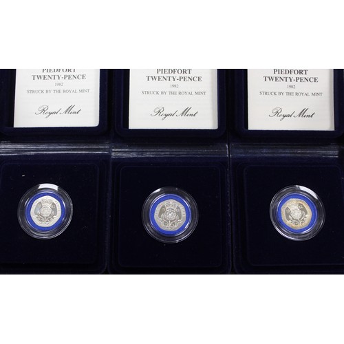 216 - Silver piedfort proof & silver proof coins (13) comprising 1982 piedfort 20p (3), 1992 piedfort ... 