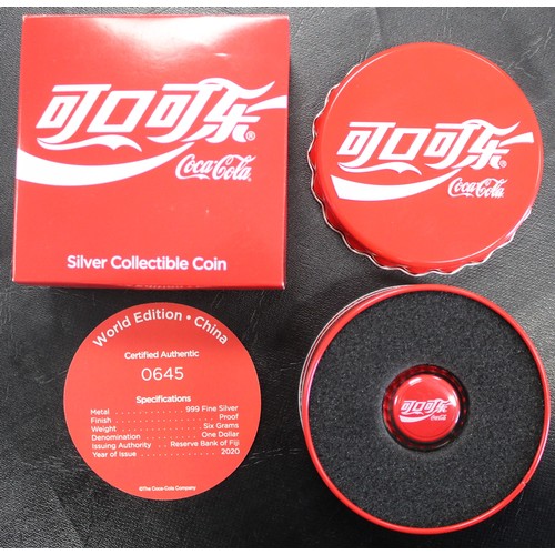 306 - Coca-Cola World Edition 2020 Fiji $1 presented in China Edition pack. In original capsule with tin, ... 