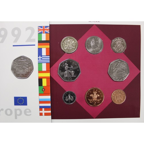 270 - BUNC year set date run 1986 to 2000 with additional 1989 £2 coin set with Claim of Right. Incl... 