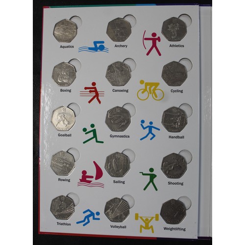 236 - 2012 London Olympics 50p collection, complete in presentation folder. Generally from light circulati... 