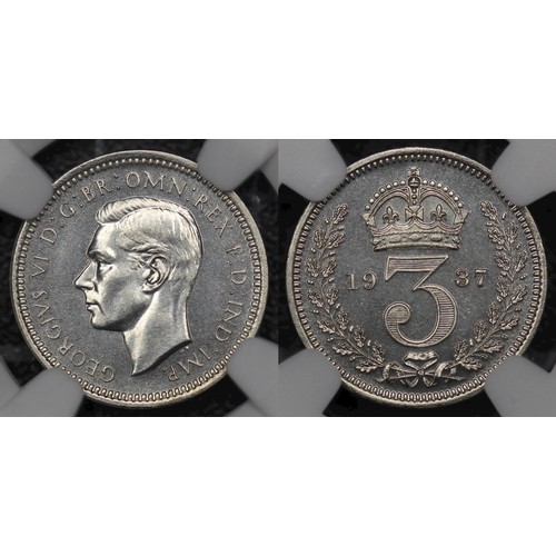 41 - 1937 Proof Maundy set, NGC PF66-67, George VI. Obv. bare head right, Rev. crowned denominations divi... 