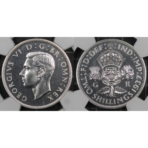 59 - 1937 Proof Florin, NGC PF66, George VI. About as struck with just 10 examples recorded higher on the... 
