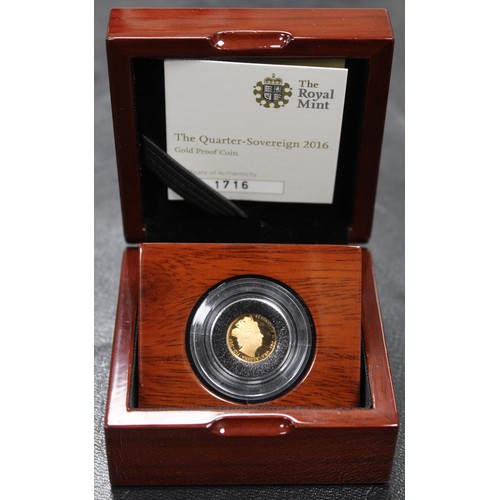 87 - 2016 Proof quarter sovereign, Elizabeth II. Some light handling marks with a couple of trivial surfa... 