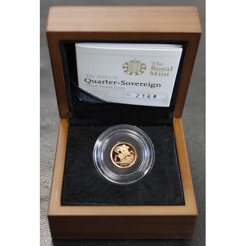 81 - 2010 Proof quarter sovereign, Elizabeth II. A few trivial marks noted. Obverse portrait by Ian Rank-... 