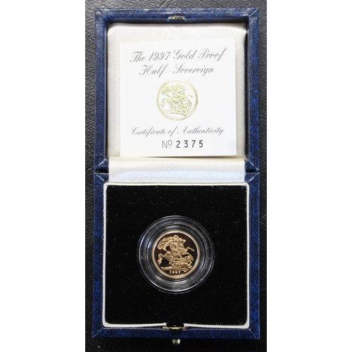 106 - 1997 Proof half sovereign, Elizabeth II. Light handling and a few surface marks noted. Obverse portr... 