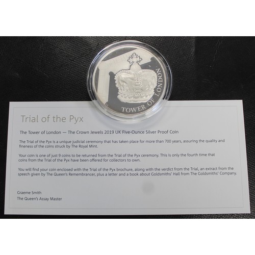 212 - Trial of the Pyx 2019 Tower of London 5oz silver proof £10. The Trial of the Pyx is an ancient and a... 