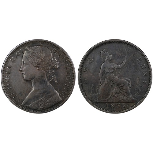 26 - 1872 Penny, Victoria. VF, perhaps better in places. [Freeman 62 (6+G), Peck 1688, S.3954]
