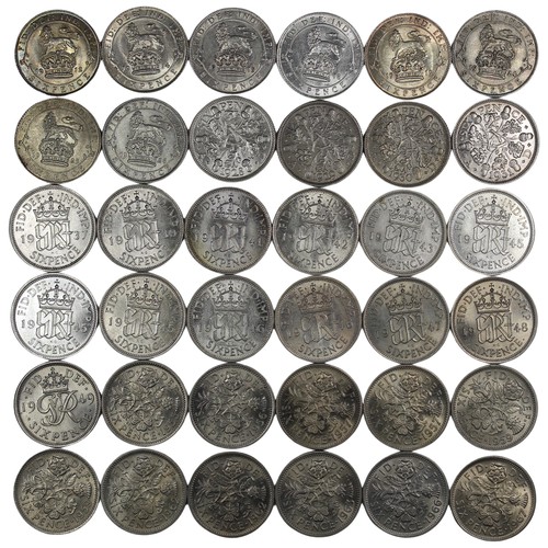 48 - A selection of high grade sixpences (36) from 1912 to 1967, averaging EF or better a significant num... 