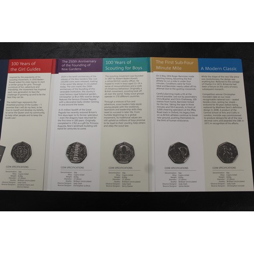 236 - BUNC 2019 50 Years of the 50p Culture Set including the re-issued Kew Gardens 50p. In Royal Mint pac... 