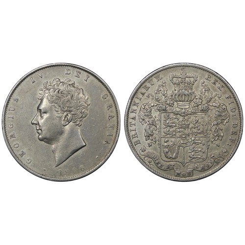 89 - 1826 Halfcrown, George IV. Bare bust, reverse with square topped garnished shield surmounted by crow... 